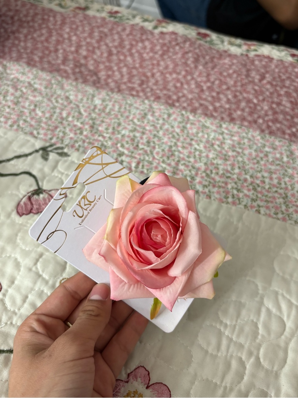 Pink Rose Hair Clip - Elegant Floral Accessory